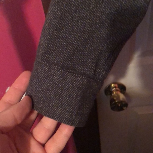 Hollister Gray Textured Patterned Pocket Flannel Mens Large L - Picture 7 of 13